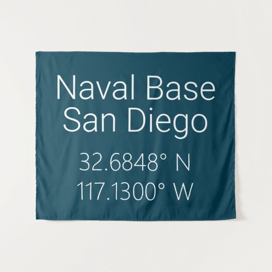 Tenture Base navale San Diego Latitude Longitude (Devant (Horizontal))