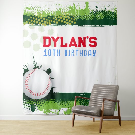 Tenture Baseball Anniversaire de la fête Photo-Op Enfants  (En situation)
