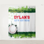 Tenture Baseball Anniversaire de la fête Photo-Op Enfants  (Devant)