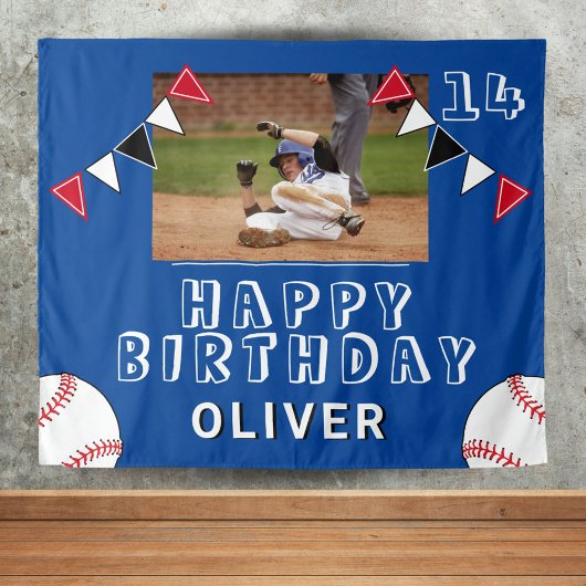 Tenture Baseball Ball Bunting drapeaux Photo Anniversaire