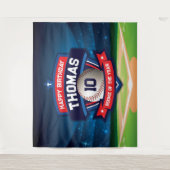 Tenture Baseball Birthday banner backdrop  (Devant)