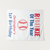 Tenture Baseball Recrue 1er Anniversaire (Devant (Horizontal))