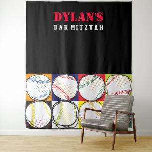 Tenture Baseball Theme Bar Mitzvah Photo Op Backdrop