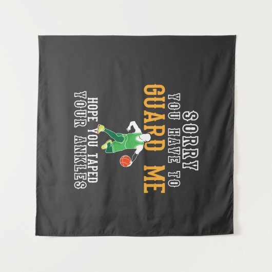 Tenture Basket-ball drôle (Devant (Horizontal))