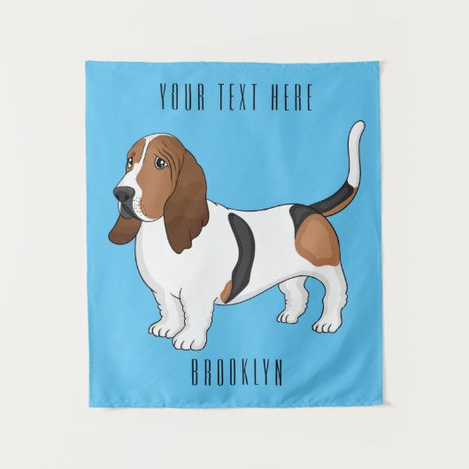 Tenture Basset hound dessin de chien (Devant)