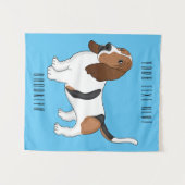 Tenture Basset hound dessin de chien (Devant (Horizontal))