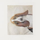 Tenture Basset Hound Peinture - Cute Original Chien Art (Devant)