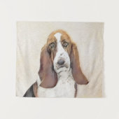 Tenture Basset Hound Peinture - Cute Original Chien Art (Devant (Horizontal))