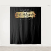 Tenture Bat mitzvah Photo Booth Party Backdrop Gold Black (Devant)