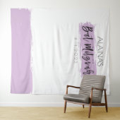 Tenture Bat mitzvah Photo Booth Party Backdrop Lavender (En situation (horizontale))