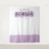 Tenture Bat mitzvah Photo Booth Party Backdrop Lavender (Devant)