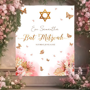 Tenture Bat mitzvah rose vierge