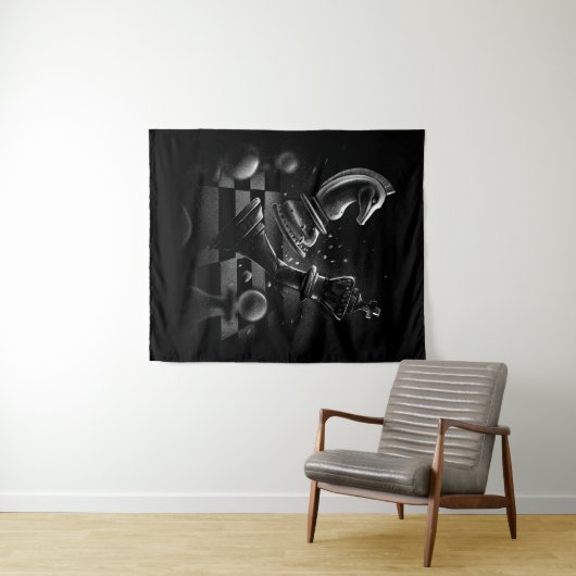 Tenture Bataille aux échecs dramatique - Chevalier contre (En situation (horizontale))