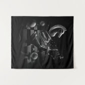 Tenture Bataille aux échecs dramatique - Chevalier contre  (Devant (Horizontal))