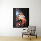 Tenture Bataille dans l'espace - Dragon et Pégase (En situation)