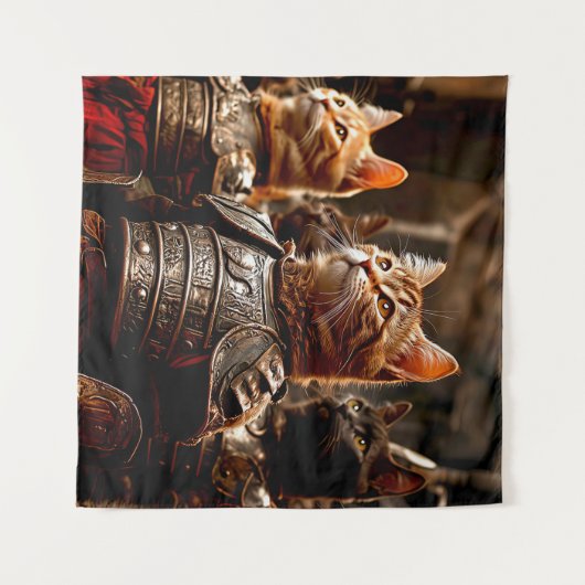 Tenture Bataille de chats (Devant (Horizontal))