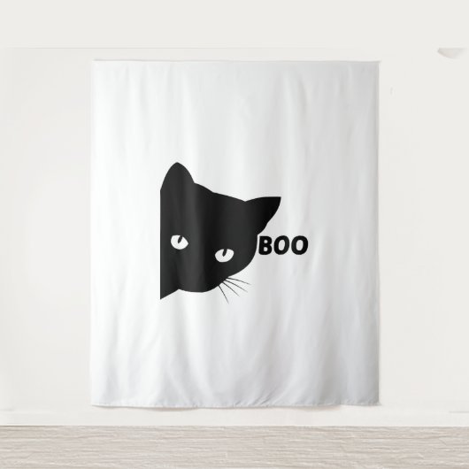 Tenture Bateau à chat noir Chats cadeaux Halloween (Devant)