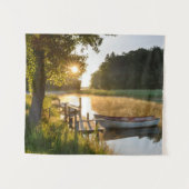 Tenture Bateau à rames amarré au lac (Devant (Horizontal))