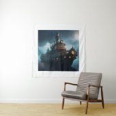 Tenture Bateau-remorque à vapeur (En situation)