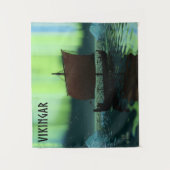 Tenture Bateau Viking Sous Lumière Du Nord (Devant)