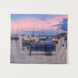 Tenture Bateaux maltais traditionnels à Marsaxlokk