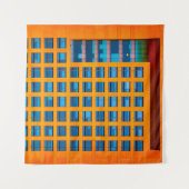 Tenture Bâtiment bleu et orange (Devant (Horizontal))
