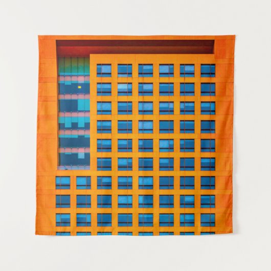 Tenture Bâtiment bleu et orange (Devant)