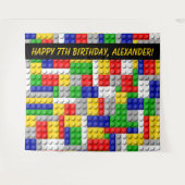 Tenture Bâtiment Bloc briques Garçons Anniversaire de fête (Devant (Horizontal))