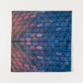 TENTURE BÂTIMENT CUBISTE BLEU ET ROUGE (Devant (Horizontal))