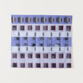 Tenture Bâtiment haut bleu et blanc (Devant (Horizontal))