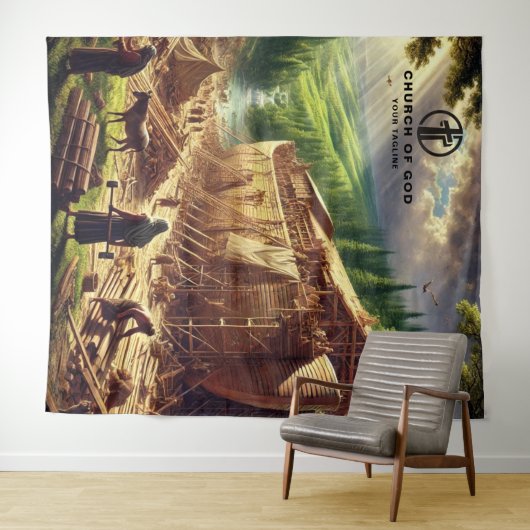 Tenture Bâtir l'arche de Noé (En situation (horizontale))