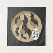 Tenture Bats Having Party on Full Moon (Devant (Horizontal))