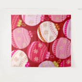 Tenture Baubles De Noël Rose Et Rouge (Devant (Horizontal))