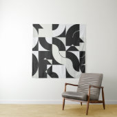 Tenture Bauhaus composition artwork made with abstract ele (En situation)