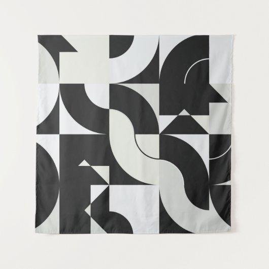 Tenture Bauhaus composition artwork made with abstract ele (Devant)