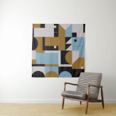Tenture Bauhaus composition artwork made with abstract ele (En situation (horizontale))