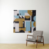 Tenture Bauhaus composition artwork made with abstract ele (En situation)
