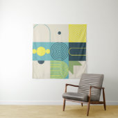 Tenture Bauhaus composition artwork made with abstract ele (En situation (horizontale))