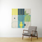 Tenture Bauhaus composition artwork made with abstract ele (En situation)