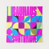 Tenture Bauhaus Synthwave #1 (fuchsia/magenta-blue) (Devant)