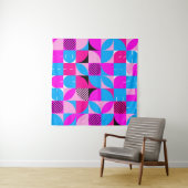 Tenture Bauhaus Synthwave #3 poster (rose-bleu) (En situation (horizontale))