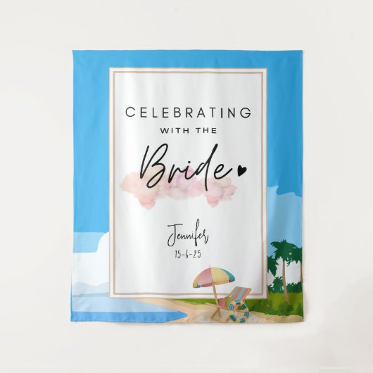 Tenture Beach Bachelorette arrière-plan pour la fête des p (Devant)