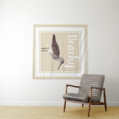 Tenture Beachy Sandpiper Bird & Sandy Beige Beige (En situation (horizontale))