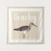 Tenture Beachy Sandpiper Bird & Sandy Beige Beige (Devant)