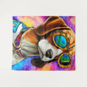 Tenture Beagle avec lunettes de soleil (Devant (Horizontal))