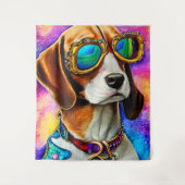 Tenture Beagle avec lunettes de soleil (Devant)