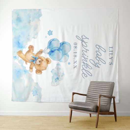 Tenture Bearly Wait Boy Baby shower Saupoudrer photo Prop (En situation (horizontale))