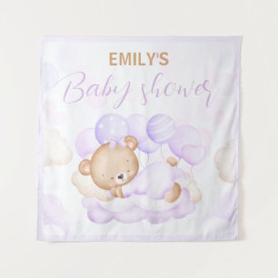 Tenture Bearly Wait Purple Girl Baby shower fond