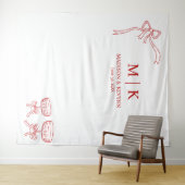 Tenture Beatrice Ribbon Mariage rouge (En situation (horizontale))