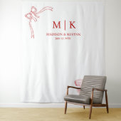 Tenture Beatrice Ribbon Mariage rouge (En situation)